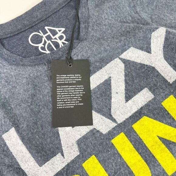 Chaser Sweatshirt Womens XS Gray Lazy Sunday Graphic Long Sleeve Pullover new - Picture 7 of 10